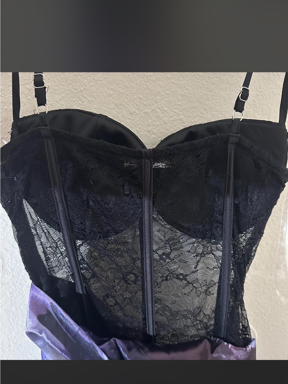 Women’s Dress Black Lace Bustier Top